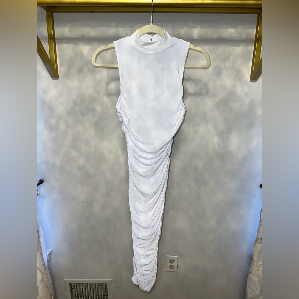 WHITE MIDI DRESS